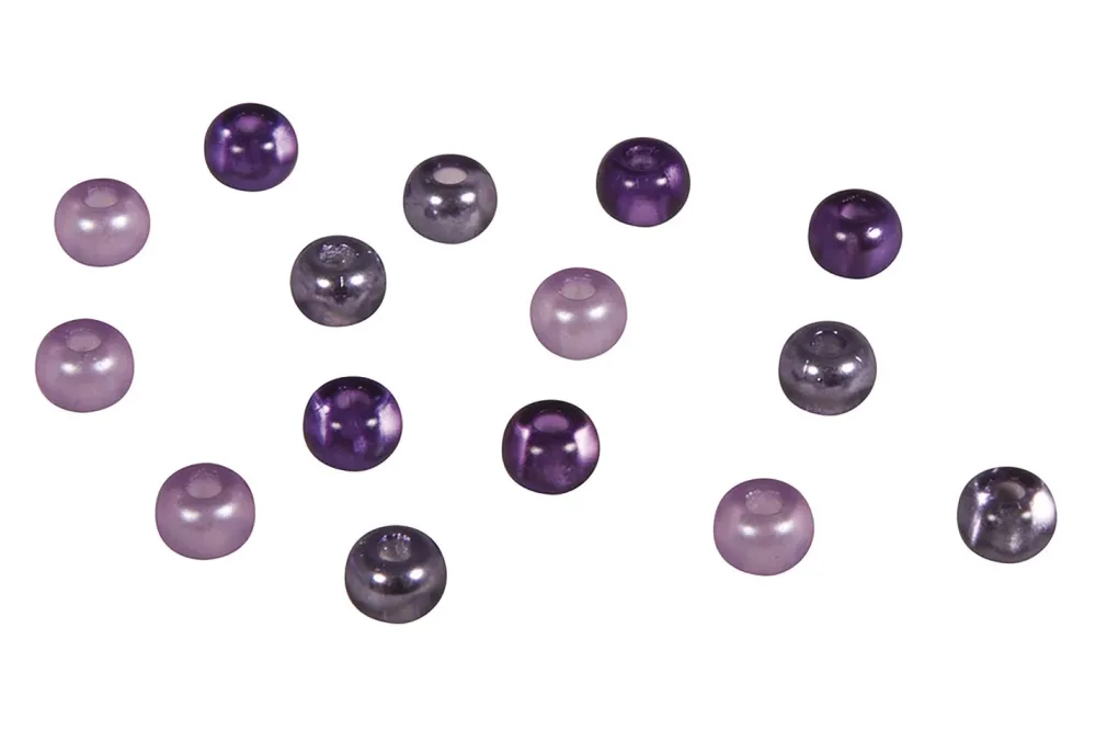Rayher Rocailles-Mix mit Grossloch Violett | ⌀ 5.5 mm | 80 Stück
