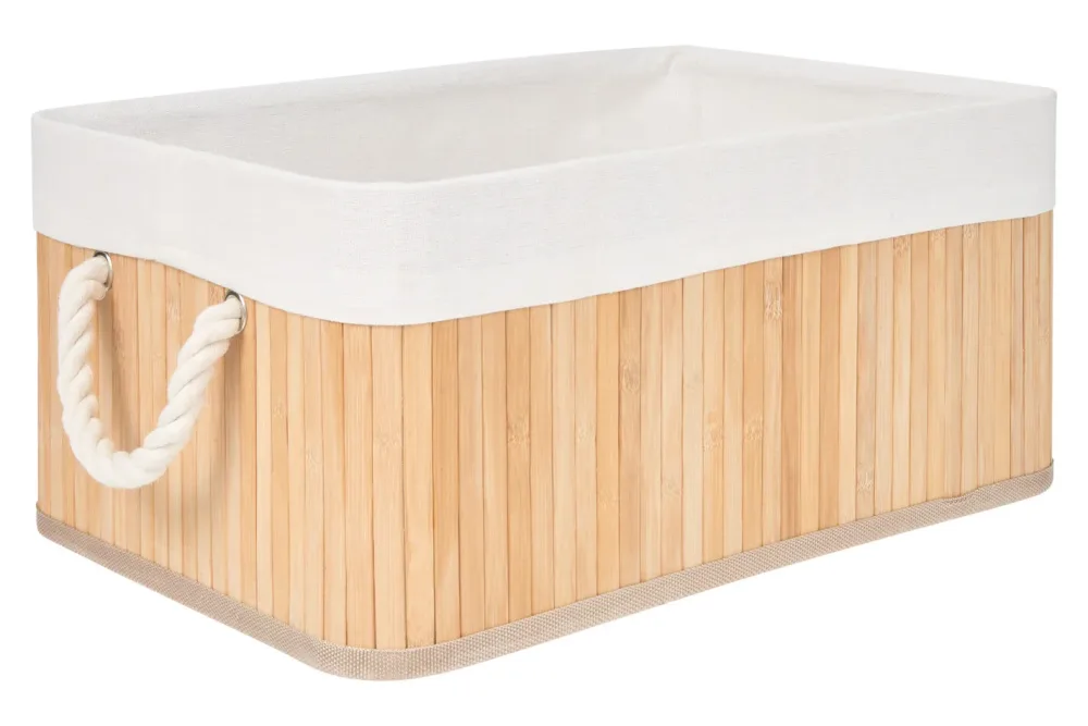 Korb 44x31x20cm weiss Bambus