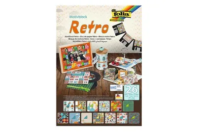 Folia Motivblock Retro | 24 × 34 cm | 25 Stück