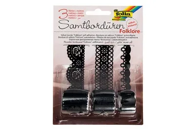 Folia Samtbordüren Folklore | 3 m | 3 Stück