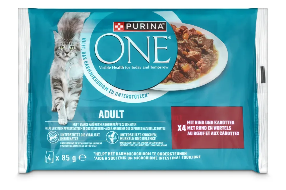 Purina ONE Katzenfutter Adult Rind 4x85g