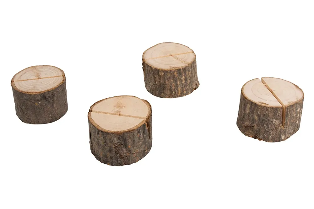 Rayher Kartenhalter Holzstamm | 4 Stück | 3-4.5 cm