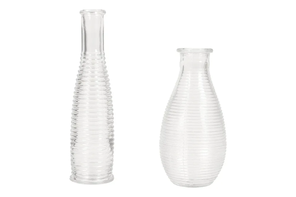 Rayher Rillen-Vasen-Set in Grau | 14 & 18 cm | 110 & 220 ml