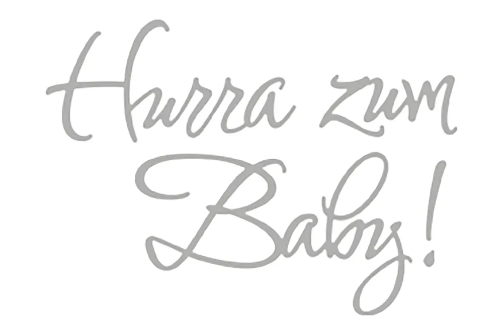 Rayher Stanzschablone Hurra zum Baby | 3.6 × 1.7 cm | 3 Stück
