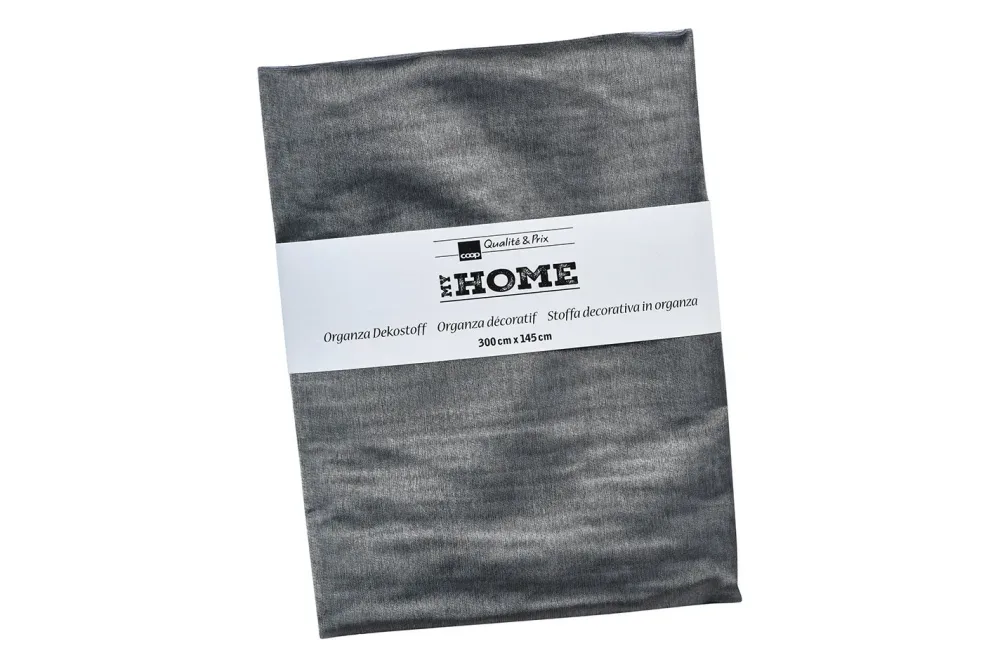 My Home Organza Dekostoff grau