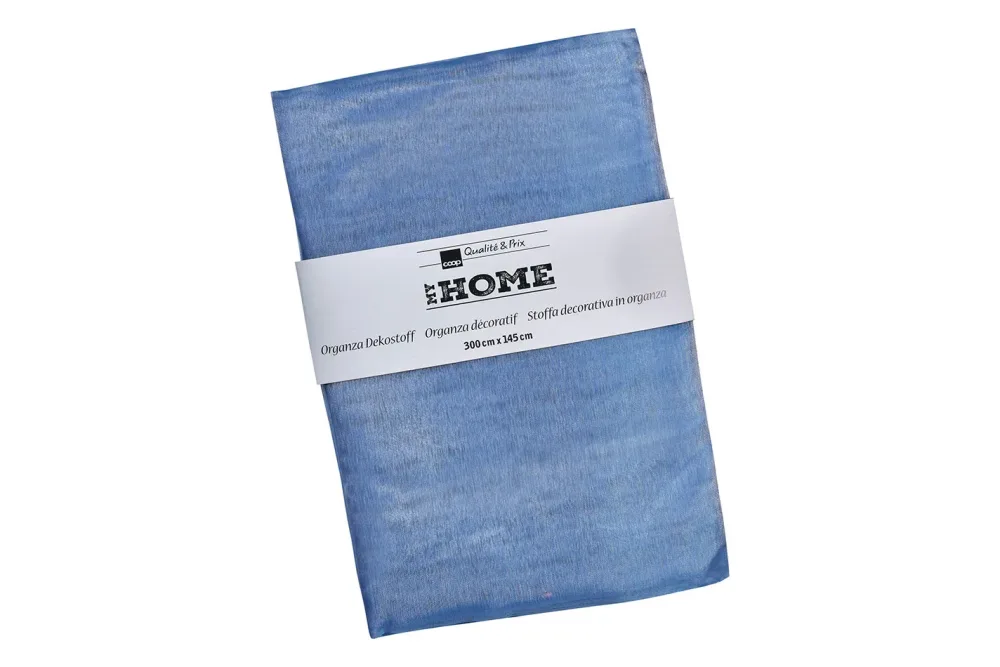 My Home Organza Dekostoff hellblau