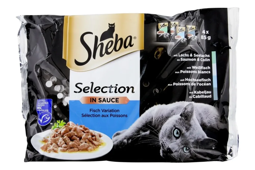Sheba Selection Katzenfutter in Sauce Fisch 4x85g