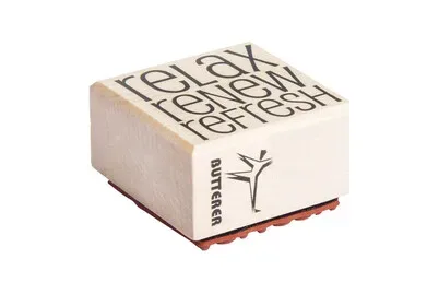 Stempel relax - renew - refresh , 4x4cm