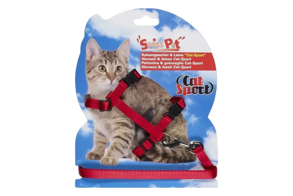 Swisspet Katzengeschirr CatSport rot m.L