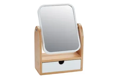 Diaqua - Kosmetikspiegel mit Schublade weiss / Holz, One Size