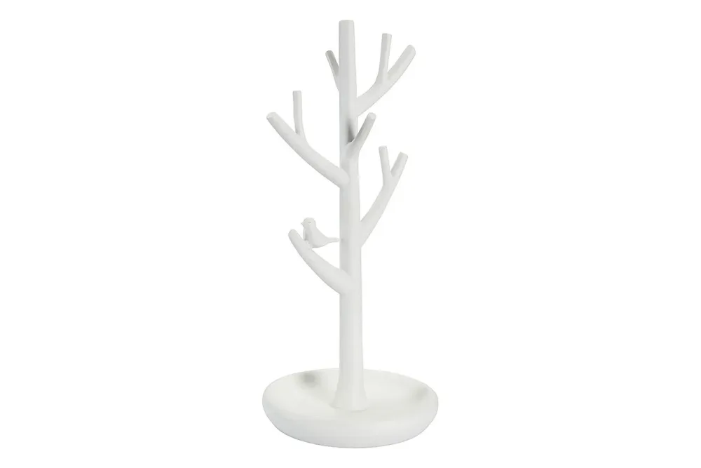 Diaqua - Schmuckhalter Baum Birdy weiss, One Size