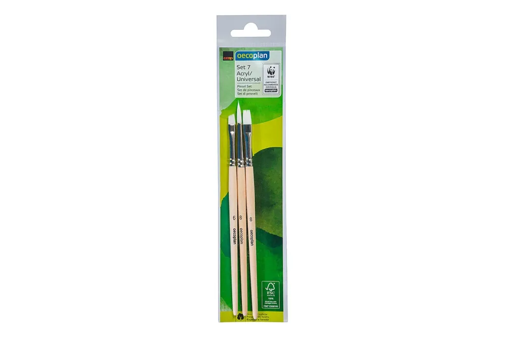 Oecoplan Pinselset Nr. 7 Acryl-Universal | 2 Stück