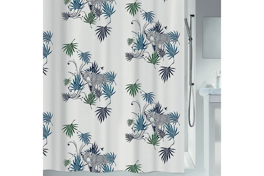 Spirella Duschvorhang Leo Blau-Grün | 180 × 200 cm