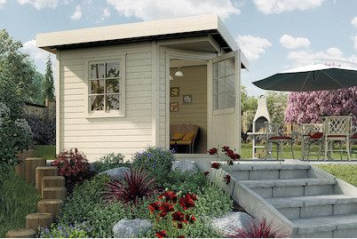 Weka Designhaus 213 Gartenhaus Nr. 1 | 7.7 m² | 238 × 237 cm
