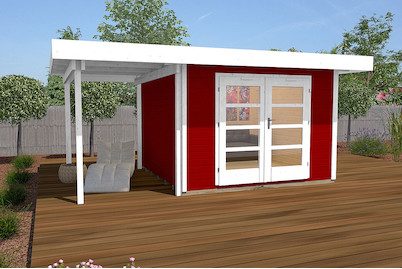 Weka Designhaus 126 A Gr. 2 2.8 × 4.4 m Rot-Holz