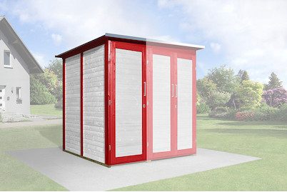 Weka Garten Modul Save Bike Schwedenrot | 2 Türen