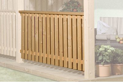 Weka Brüstungsgeländer für Leimholz TÜ 672 Fichte | 102.5 cm