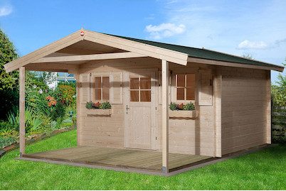Weka Gartenhaus 110 A Gr. 2 mit Vordach | 5.8 × 3.8 m