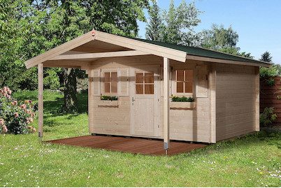 Weka Gartenhaus 135 A Gr. 2 mit Vordach | 5.8 × 3.8 m