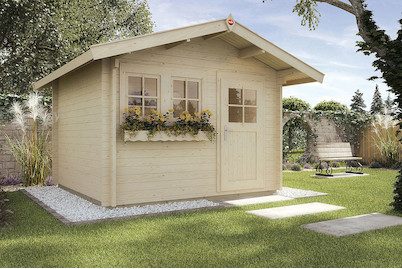 Weka Gartenhaus 139 A Gr. 1 45 mm mit Vordach Natur | 2.5 × 3 m