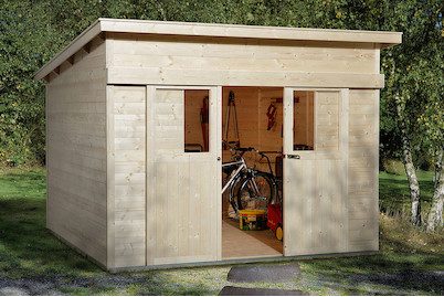 Weka Schiebetürhaus 225 Holz Natur Gr. 2 | 3 × 3 m