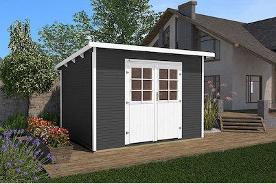Weka Gartenhaus 219 Gr.2 Anthrazit | 2.4 × 3 m