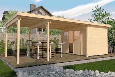 Weka Lounge-Haus 225B Holz Natur | 7.4 m²