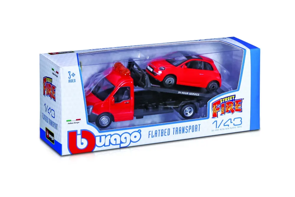 Burago Street Fire Flatbed Transport Bburago