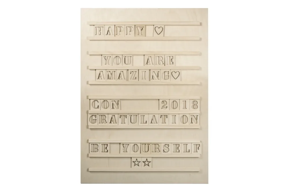 Rayher Holz Letterboard FSC Mix Credit | 30 × 42 cm | 96 Buchst.
