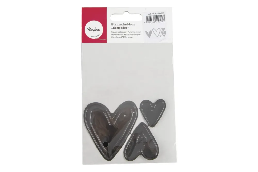 Stanzschabl. Set ( deep edge ): Hearts , 1,1-5,5 x 1,2-6cm, SB-Btl 3Stück