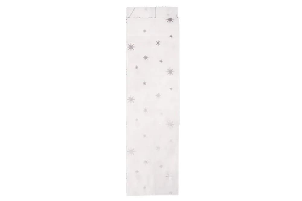 Rayher Papier-Faltenbeutel mit Sternchen Silber | 7 × 24 cm | 25 Stück