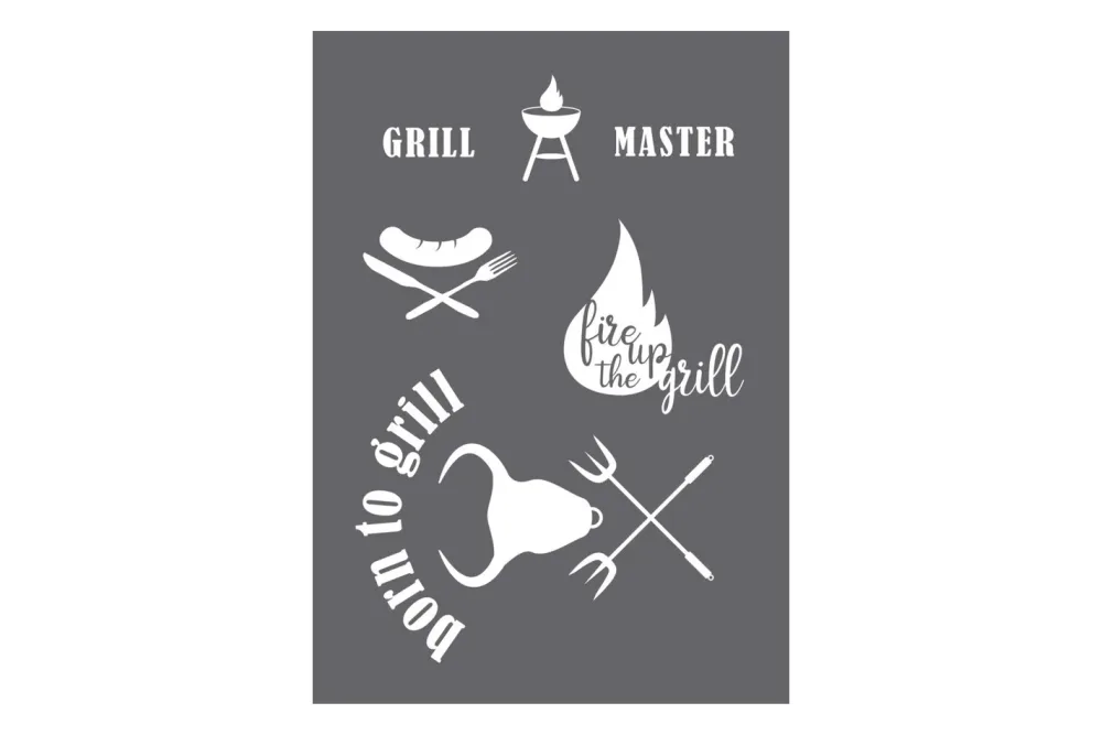 Siebdruck-Schablone Grill Master A4, 1 Schablone+1 Rakel, SB-Btl
