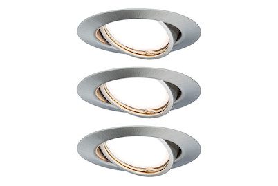 Paulmann 93420 Base Einbauleuchte 3er Set LED GU10 15 W Edelstahl (gebürstet)