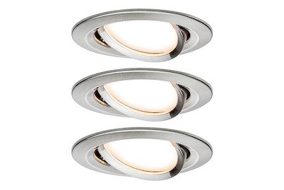 Paulmann 93447 Nova Einbauleuchte 3er Set LED LED 18 W Eisen (gebürstet)