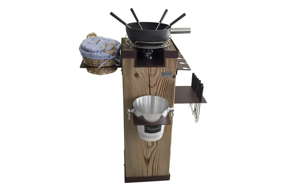 Nouvel Fonduebar Holz Nature | 98.5 × 79 × 75 cm | 17-teilig