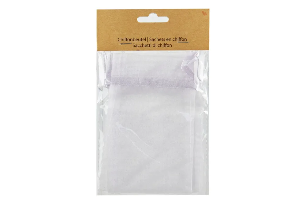 Chiffonbeutel weiss 3 Stück