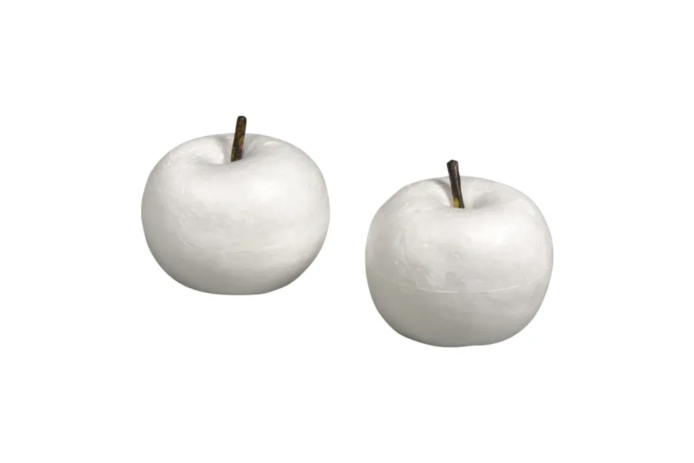 Rayher Styropor-Äpfel mit Stiel | 7 × 7 × 6 cm | 8 × 8 × 7 cm | 2 Stück