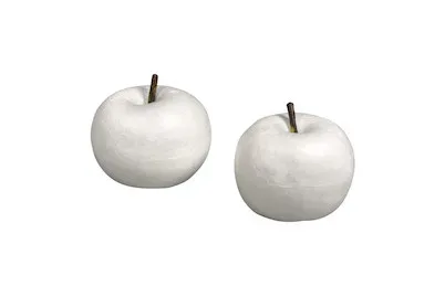 Rayher Styropor-Äpfel mit Stiel | 7 × 7 × 6 cm | 8 × 8 × 7 cm | 2 Stück