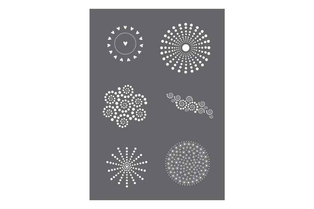 Rayher Siebdruck-Schablone Dots A5 | 1 Schablone + 1 Rakel