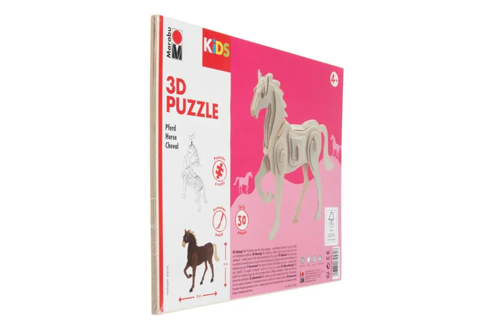 Marabu KiDS 3D Puzzle Pferd aus Holz