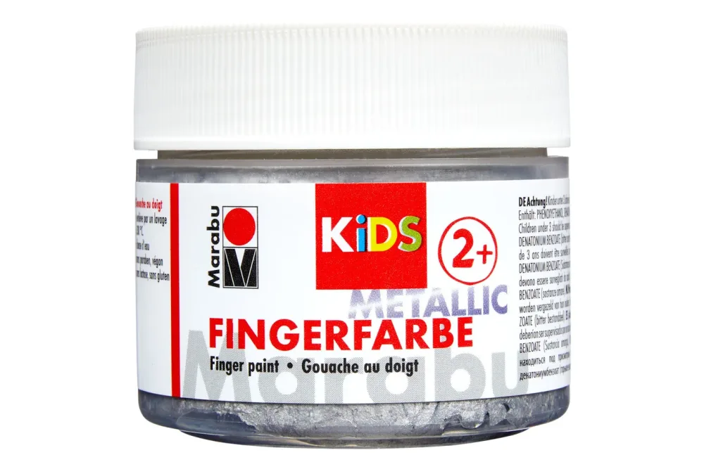 Marabu Kids Fingerfarbe Metallic Silber | 100 ml