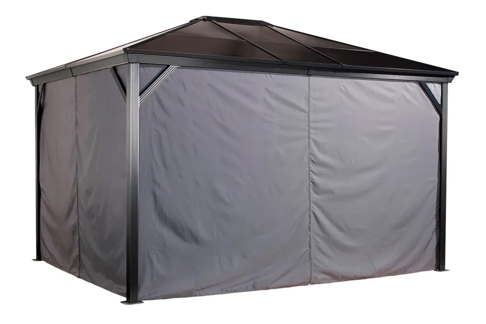 Sojag Pavillon Verona Vorhänge Grau | 336 × 427 × 336 cm