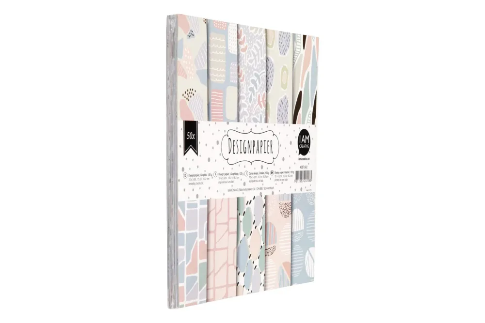 I AM Creative Design Papier Set Graphik | 15.2 × 15.2 cm | 50 Stück