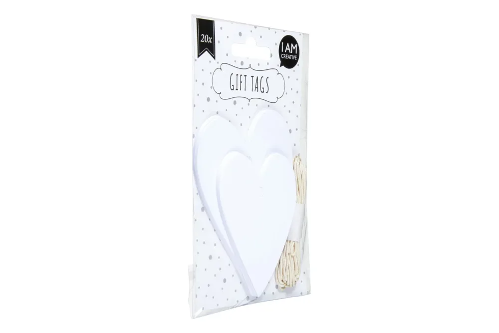 I AM Creative Geschenkanhänger Herz | 8-10 cm | 20 Stück