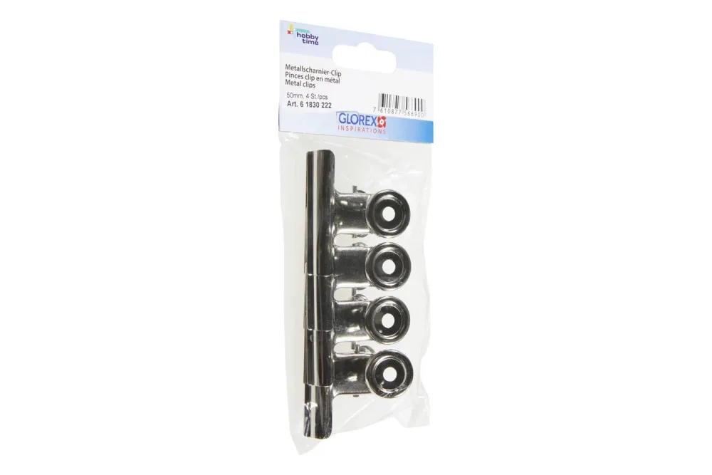 Glorex Metall-Scharnier-Clips | 5 cm | 4 Stück