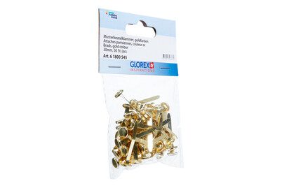 Glorex Musterbeutelklammern Gold | 30 mm | 50 Stück