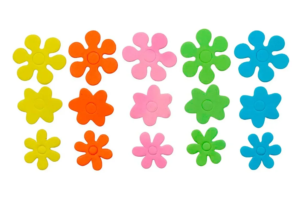 Glorex Moosgummi Sticker Blumen | 72 Stück