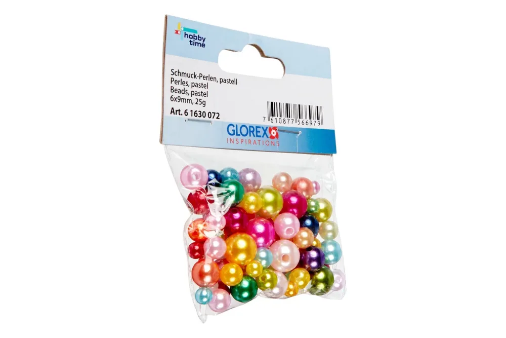 Glorex Schmuck-Perlen Pastell | 6 × 9 mm | 25 g