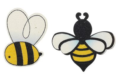 Glorex Streuteile Bienen Holz | 3.7 × 4.2 cm | 8 Stück