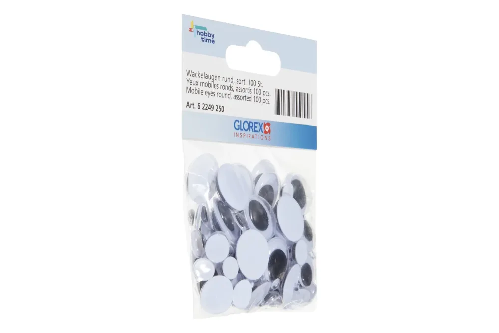 Glorex Wackelaugen Rund | 100 Stück
